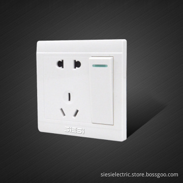 5 PIN wall socket with 1 way switch